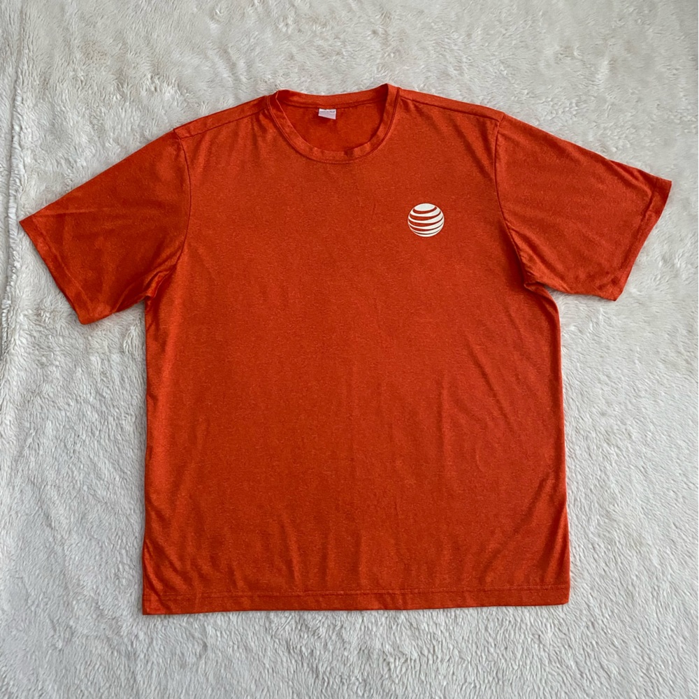 Men’s Performance Tee, AT&T, Orange, Size Large